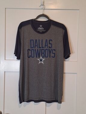 Dallas Cowboys Authentic NFL Star Performance Tee Shirt W/Stretch Gray Navy XL